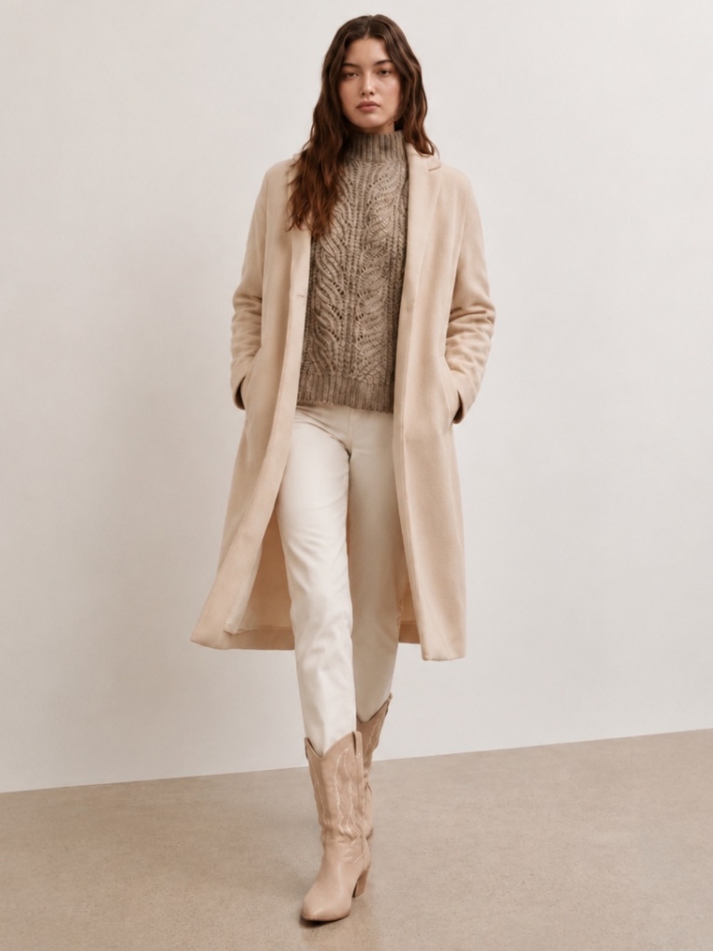 Z Supply Mason Knit Coat Light Oatmeal Heather Longline Large